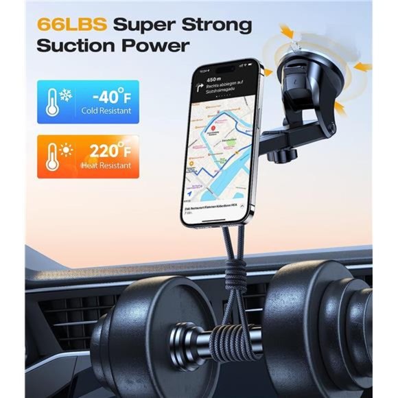 Car Mount Dash -  Magnetic Phone Holder for Car 3 in 1 Car Phone Holders - Picture 2 of 6